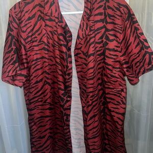 Men's Red and Black Tiger Print Jacket